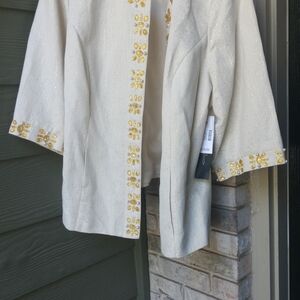 ADDED DIMENSION BEADED GOLD BLAZER